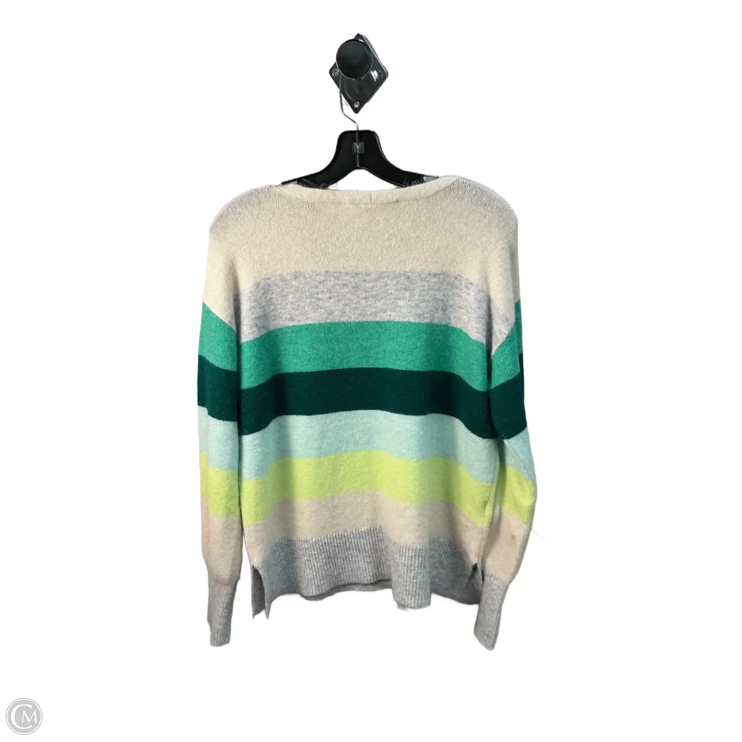 Sweater By Loft In Cream & Grey, Size: M