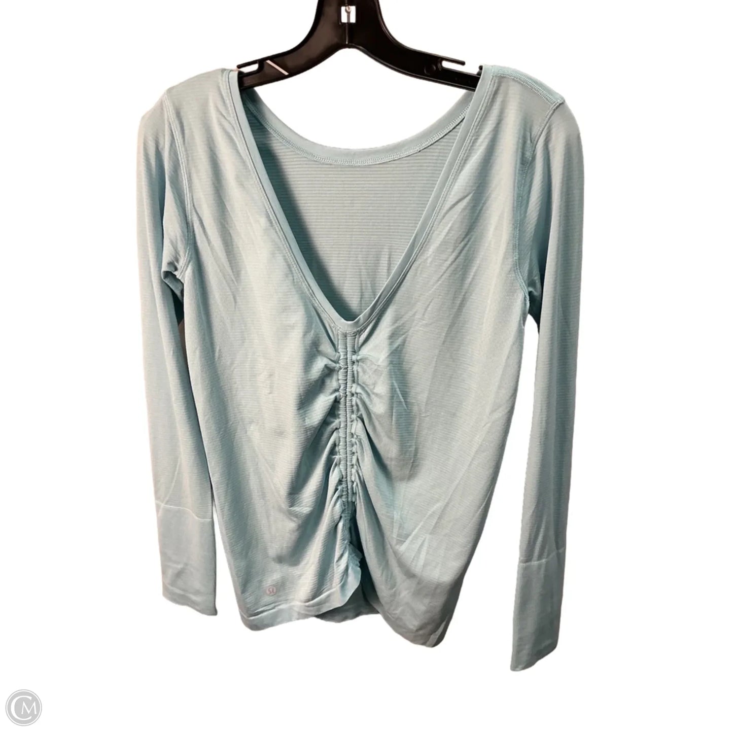 Athletic Top Long Sleeve Collar By Lululemon In Blue, Size: 8