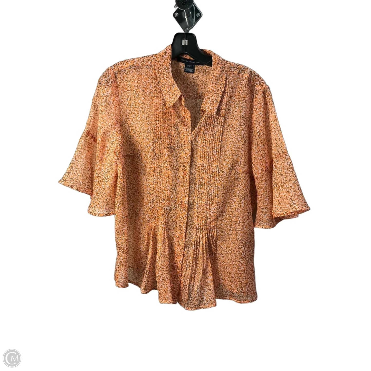 Top Short Sleeve By French Connection In Orange, Size: M