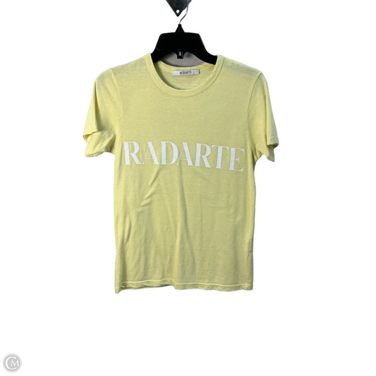 Top Short Sleeve Designer By Neiman Marcus In Yellow, Size: XS