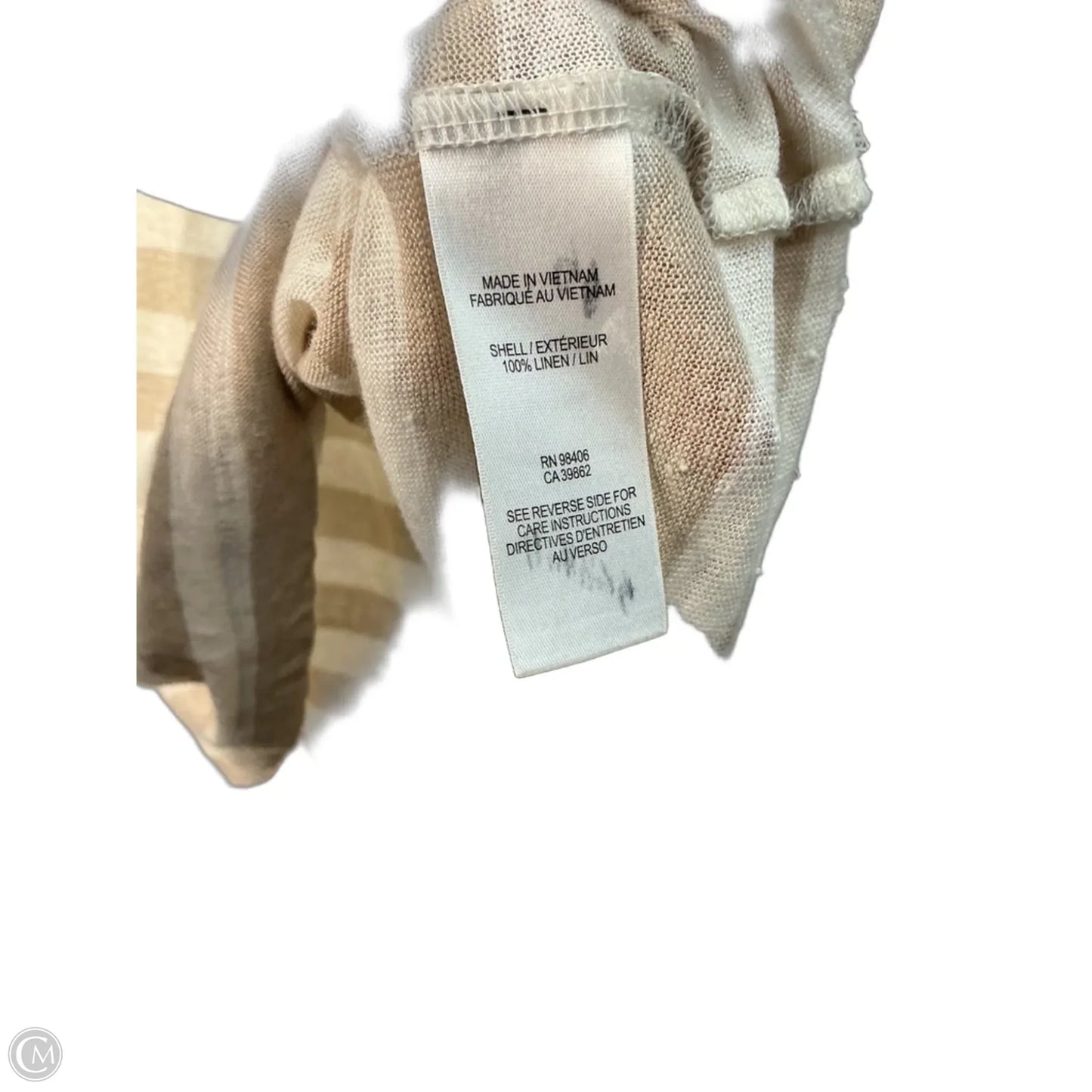 Top Short Sleeve By Theory In Striped Pattern, Size: S