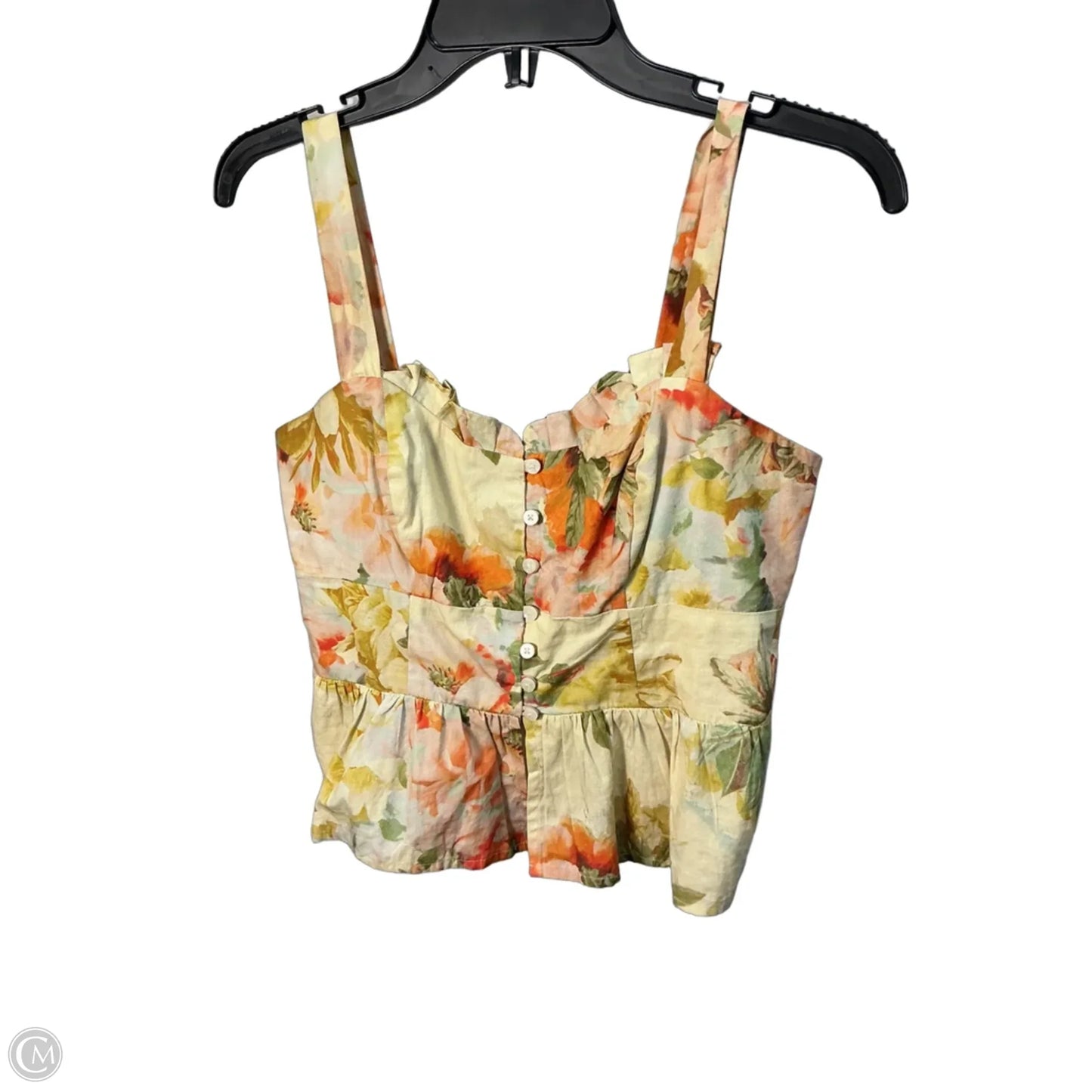 Top Sleeveless By Maeve In Cream & Orange, Size: Xs