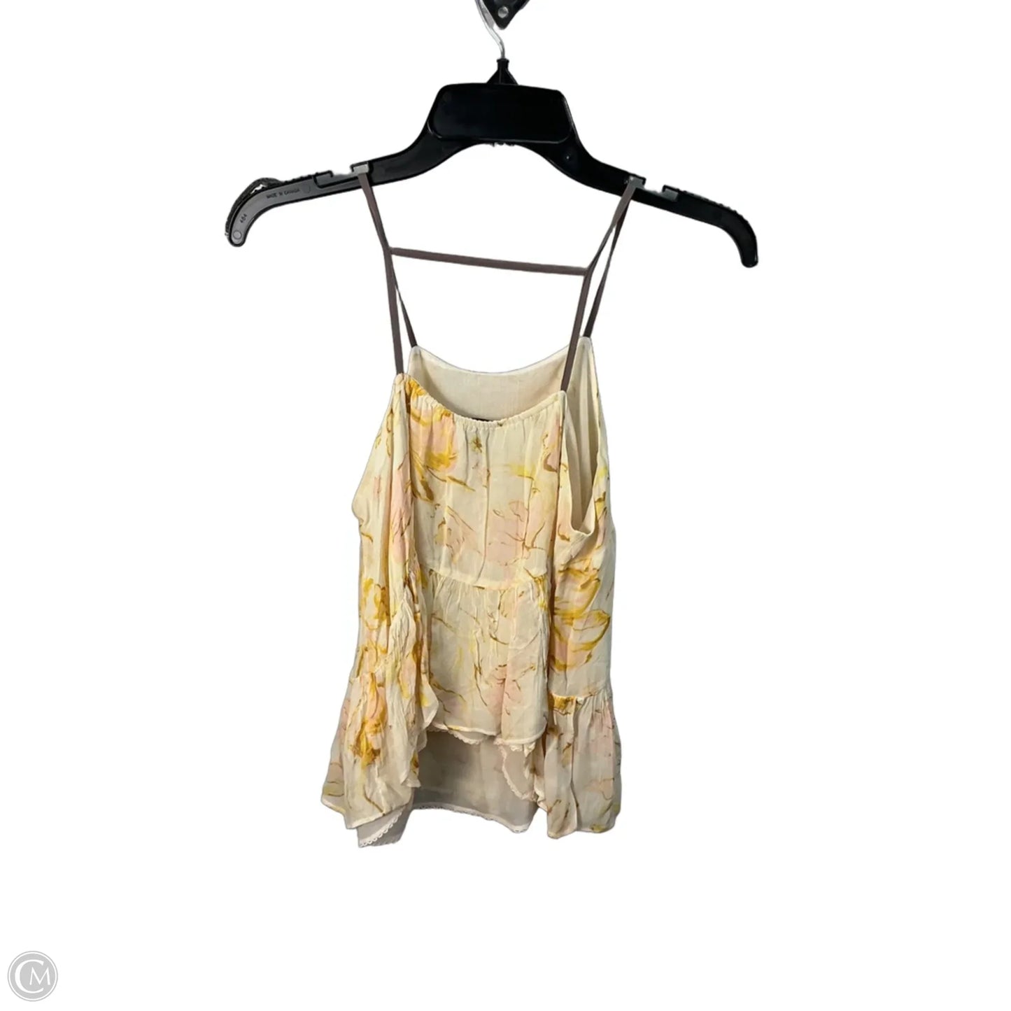 Top Sleeveless By Hd In Paris In Cream & Yellow, Size: Xs