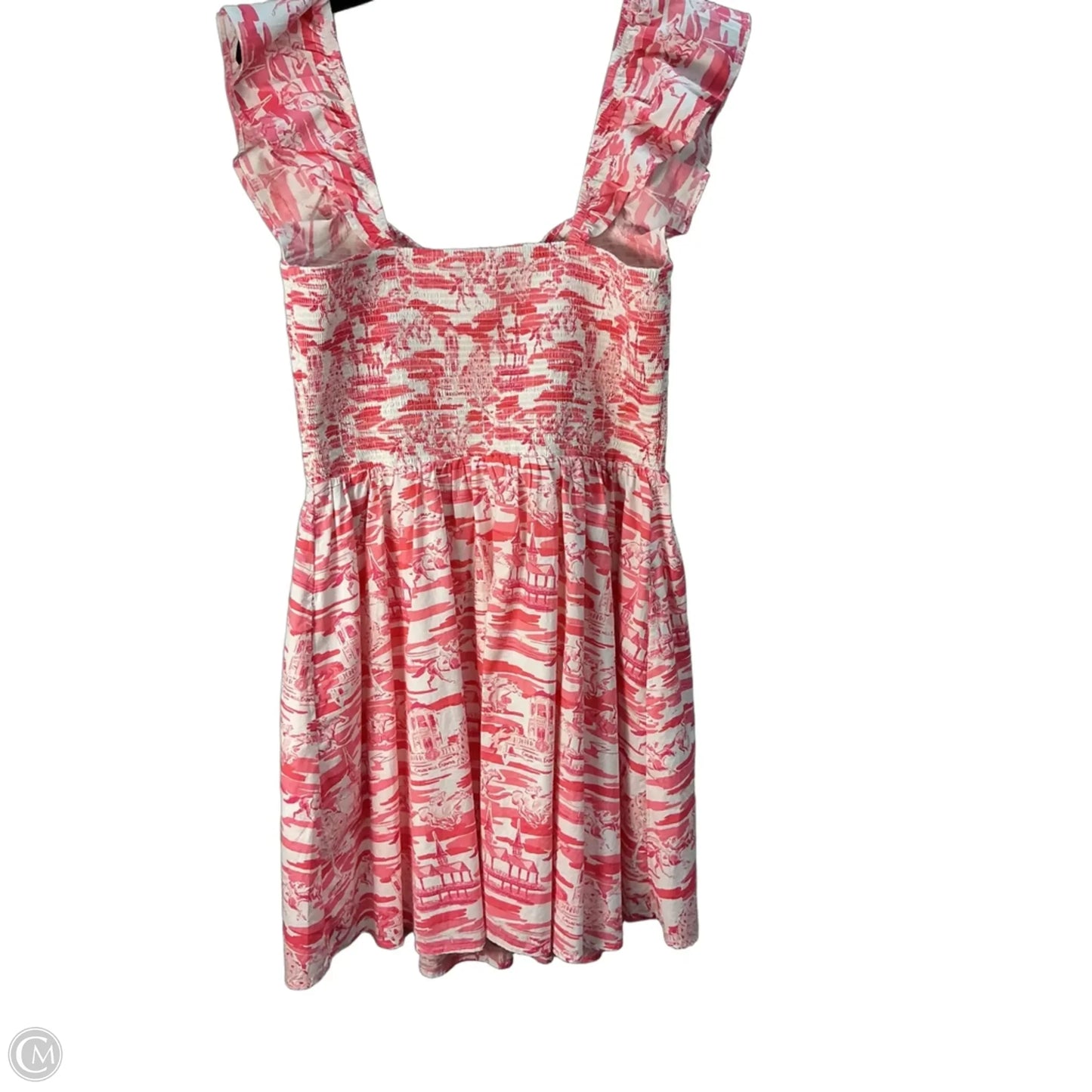 Dress Party Midi By Vineyard Vines In Pink & White, Size: M