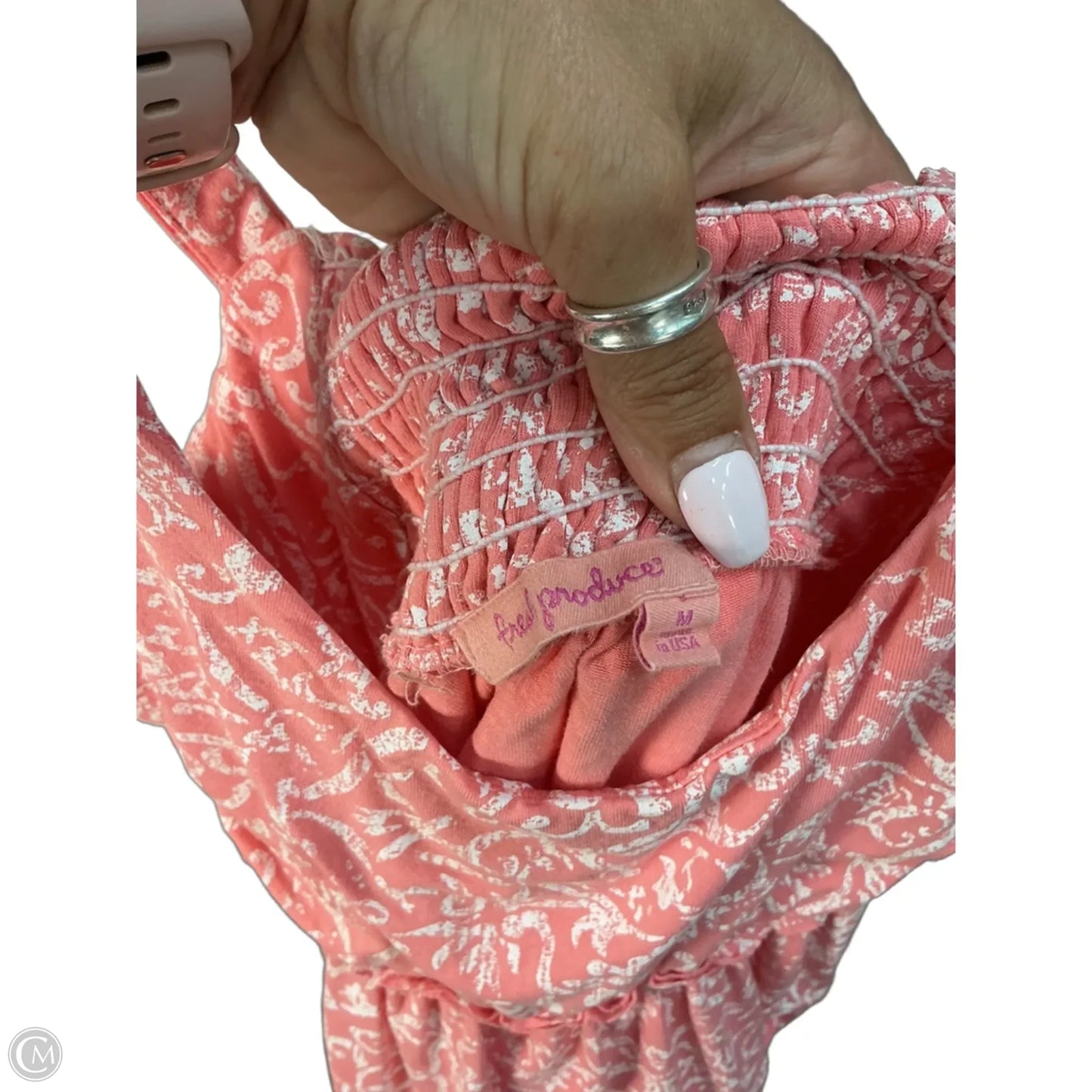 Dress Casual Midi By Fresh Produce In Pink & White, Size: M