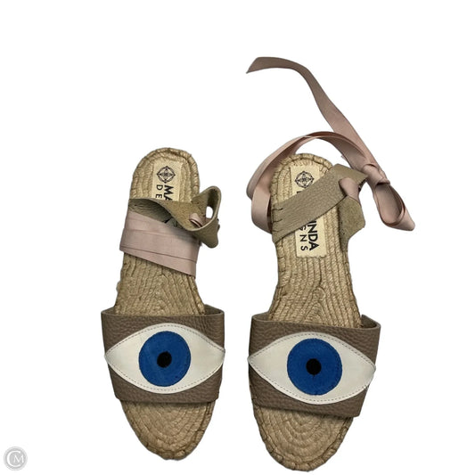 Sandals Flats By Clothes Mentor In Black & Cream, Size: 8.5