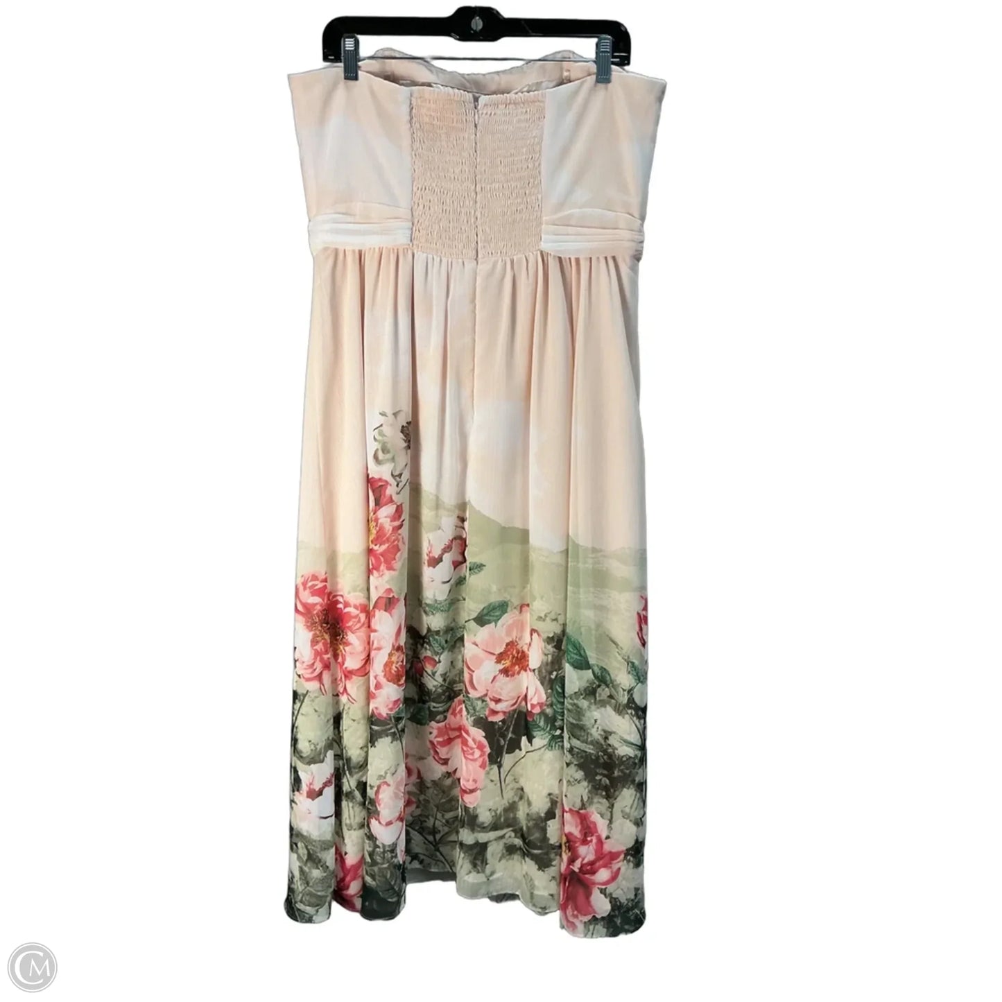 Dress Party Long By White House Black Market In Green & Pink, Size: L