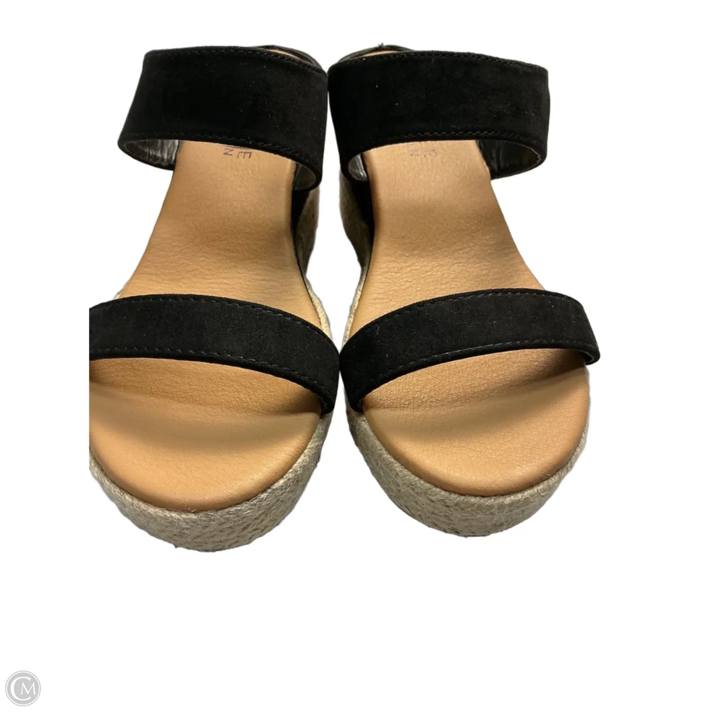 Sandals Heels Wedge By Journee In Black & Tan, Size: 8