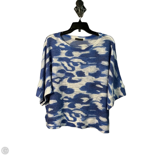 Top Short Sleeve By Nally And Millie In Blue & White, Size: L