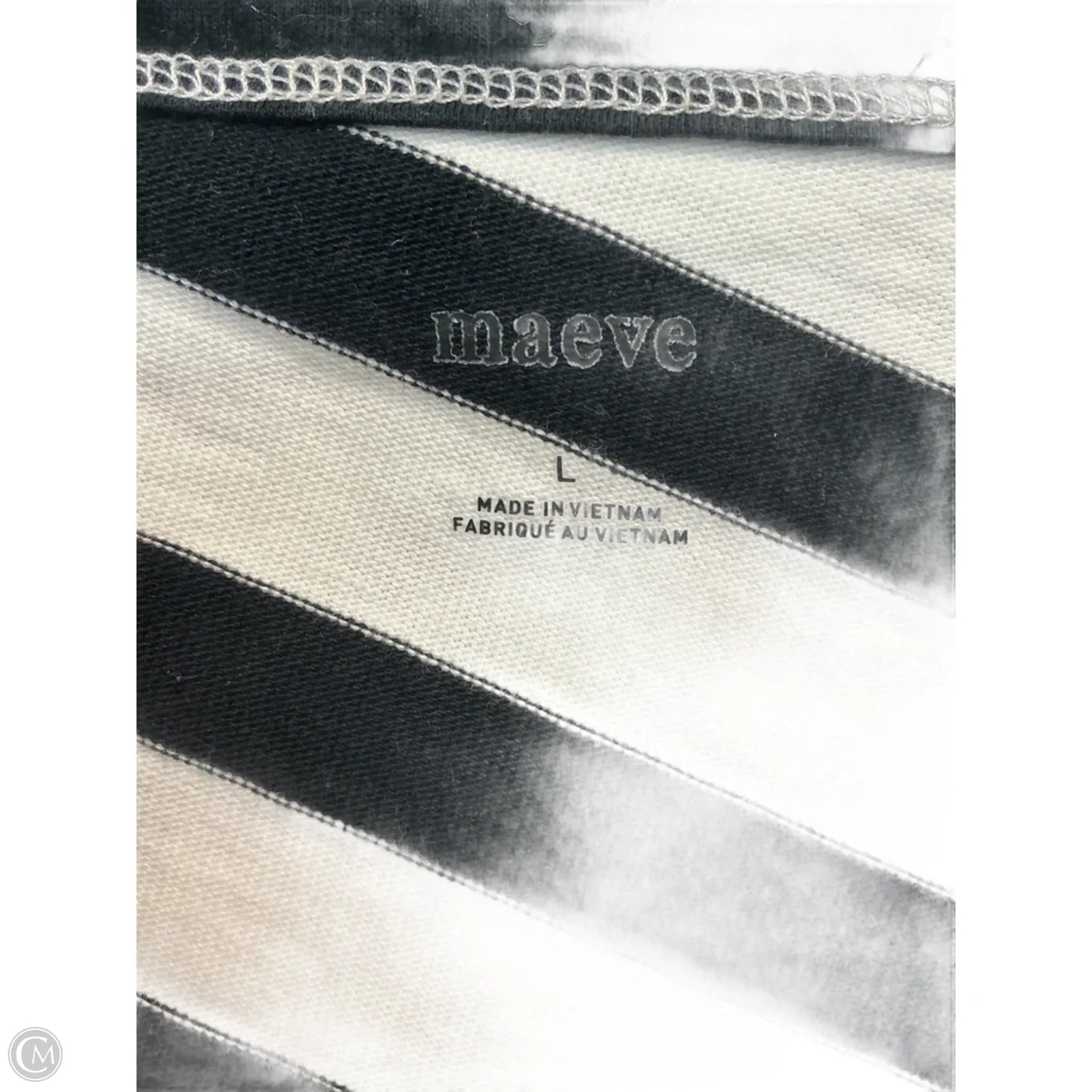 Top Long Sleeve By Maeve In Striped Pattern, Size: L