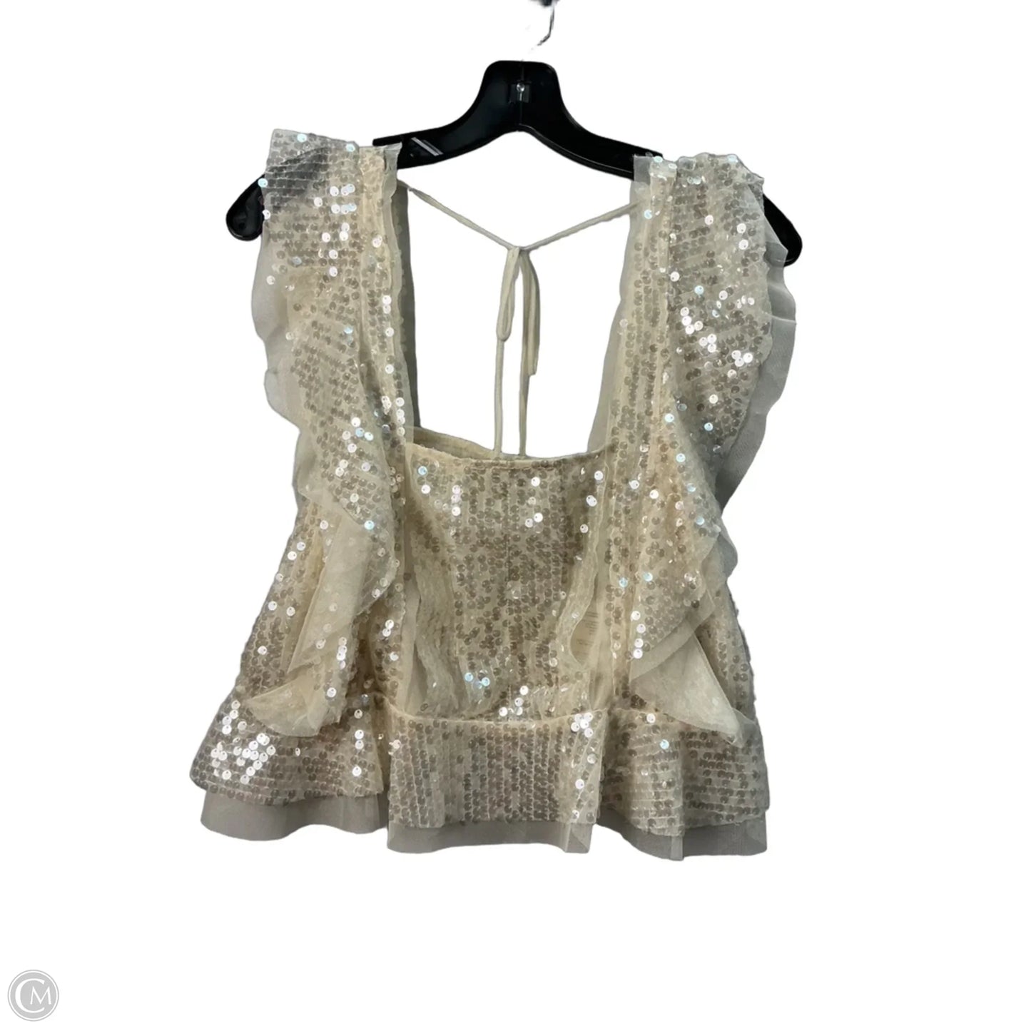 Top Sleeveless By Anthropologie In Cream, Size: S