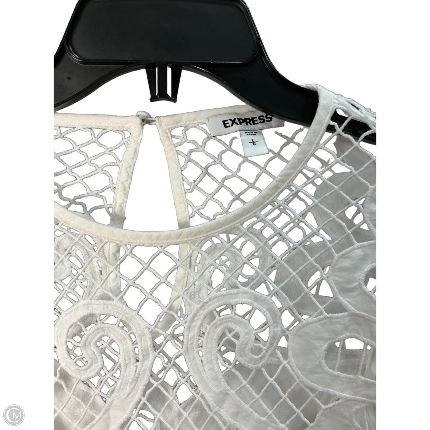 Top Long Sleeve By Express In White, Size: L