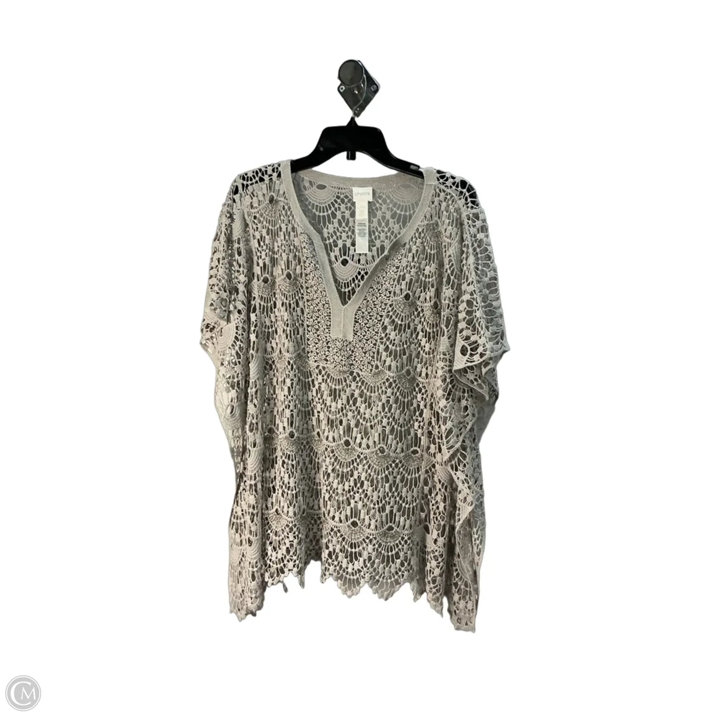 Top Sleeveless By Chicos In Grey, Size: L