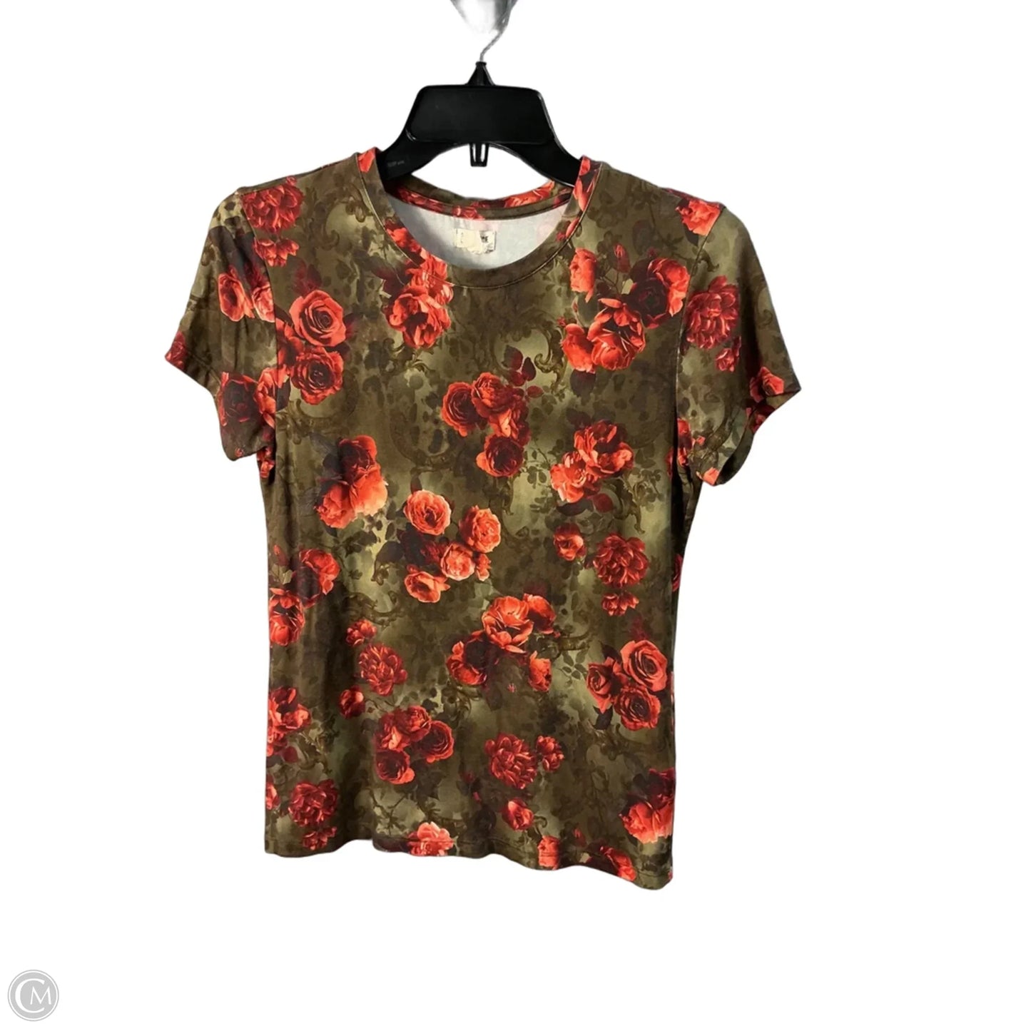 Top Short Sleeve Basic By L Agence In Floral Print, Size: S