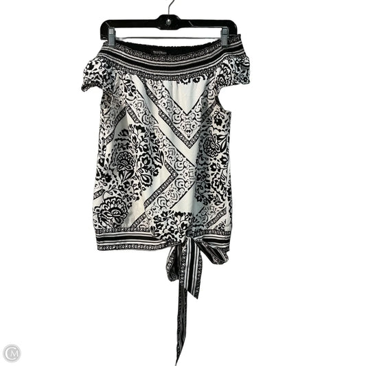 Top Short Sleeve By White House Black Market In Black & White, Size: S