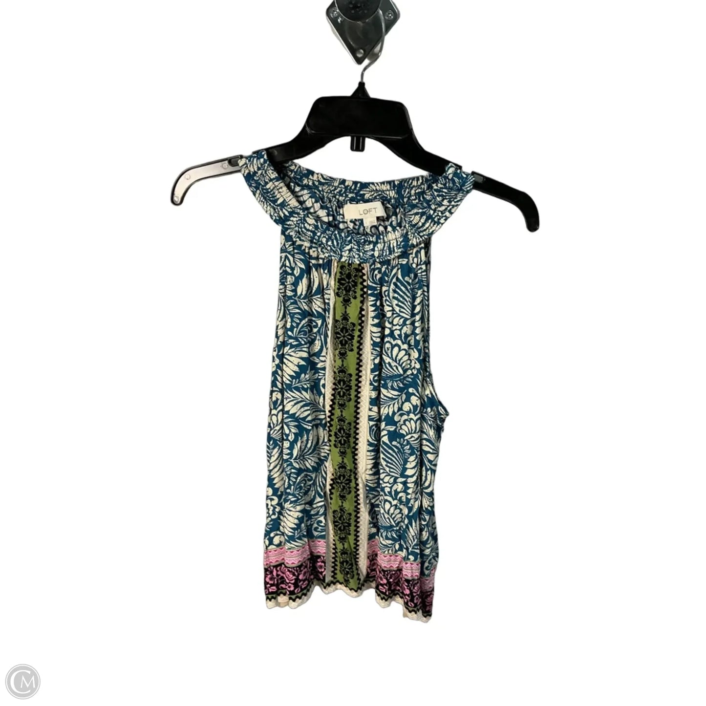 Top Sleeveless By Loft In Blue, Size: L