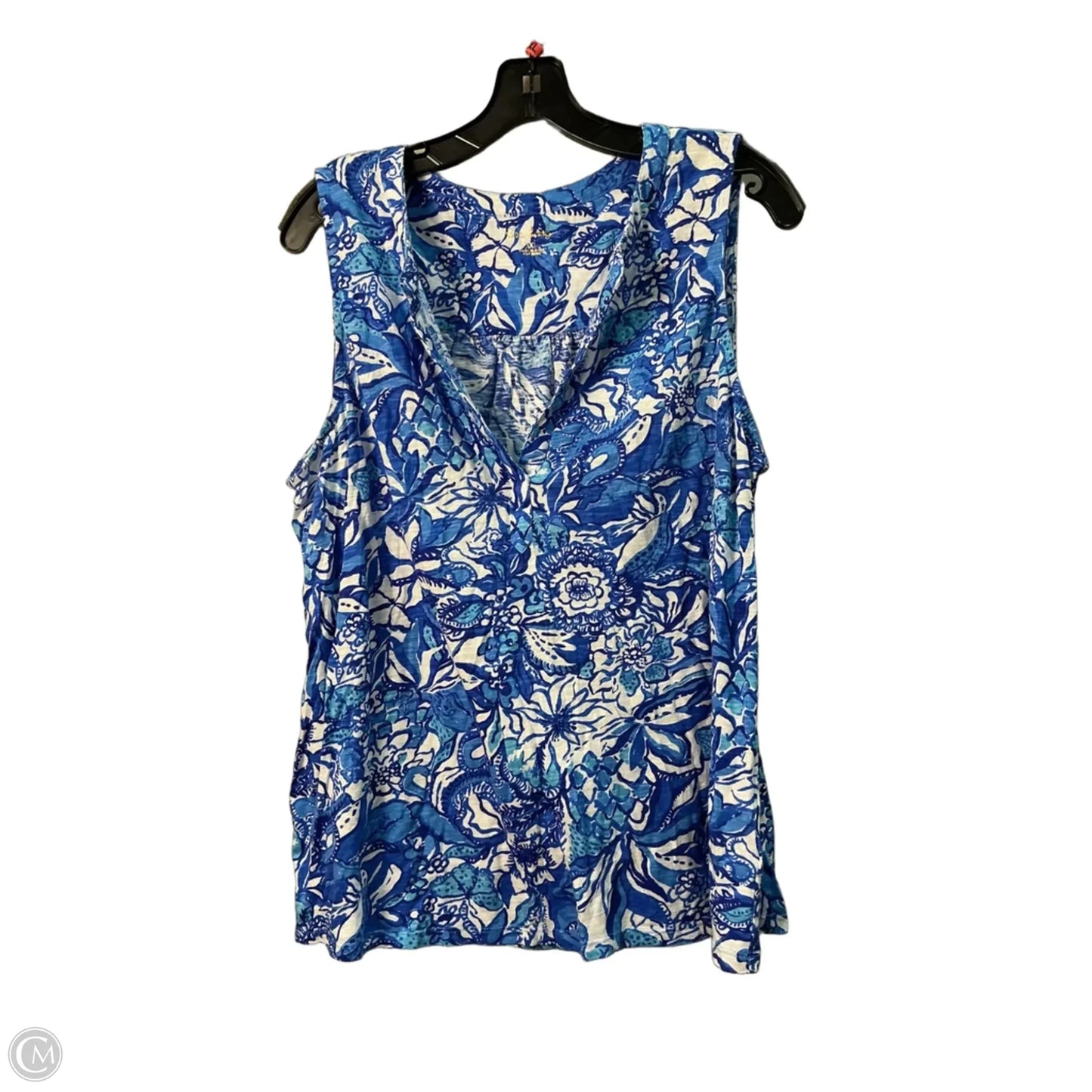 Top Sleeveless Designer By Lilly Pulitzer In Blue, Size: Xl