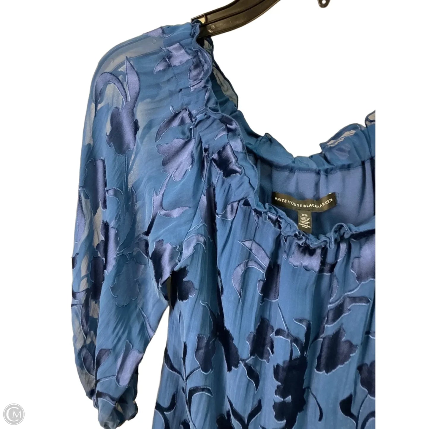 Top Long Sleeve By White House Black Market In Blue, Size: Xs