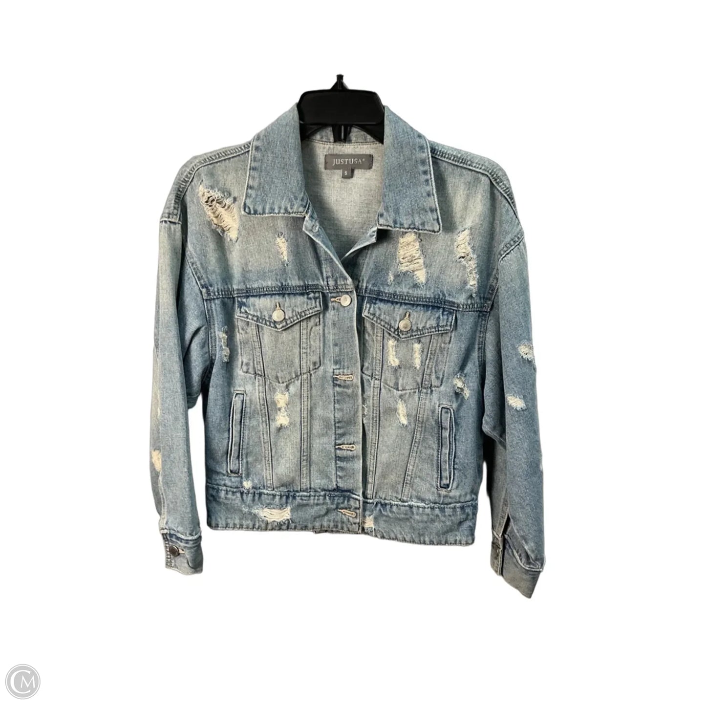 Jacket Denim By Just Usa In Blue Denim, Size: S