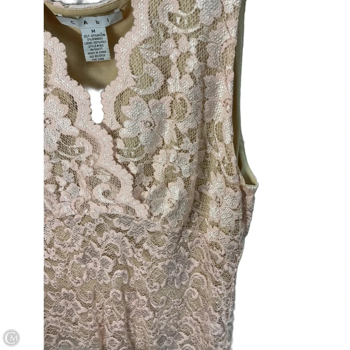Top Sleeveless By Cabi In Pink & Tan, Size: M