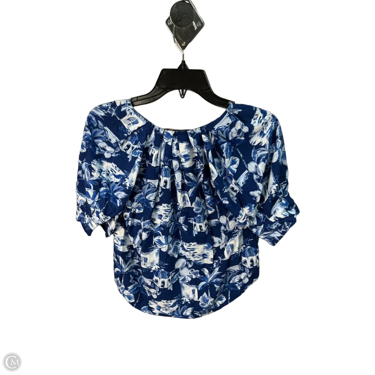 Top Short Sleeve By Loft In Blue & White, Size: Xs