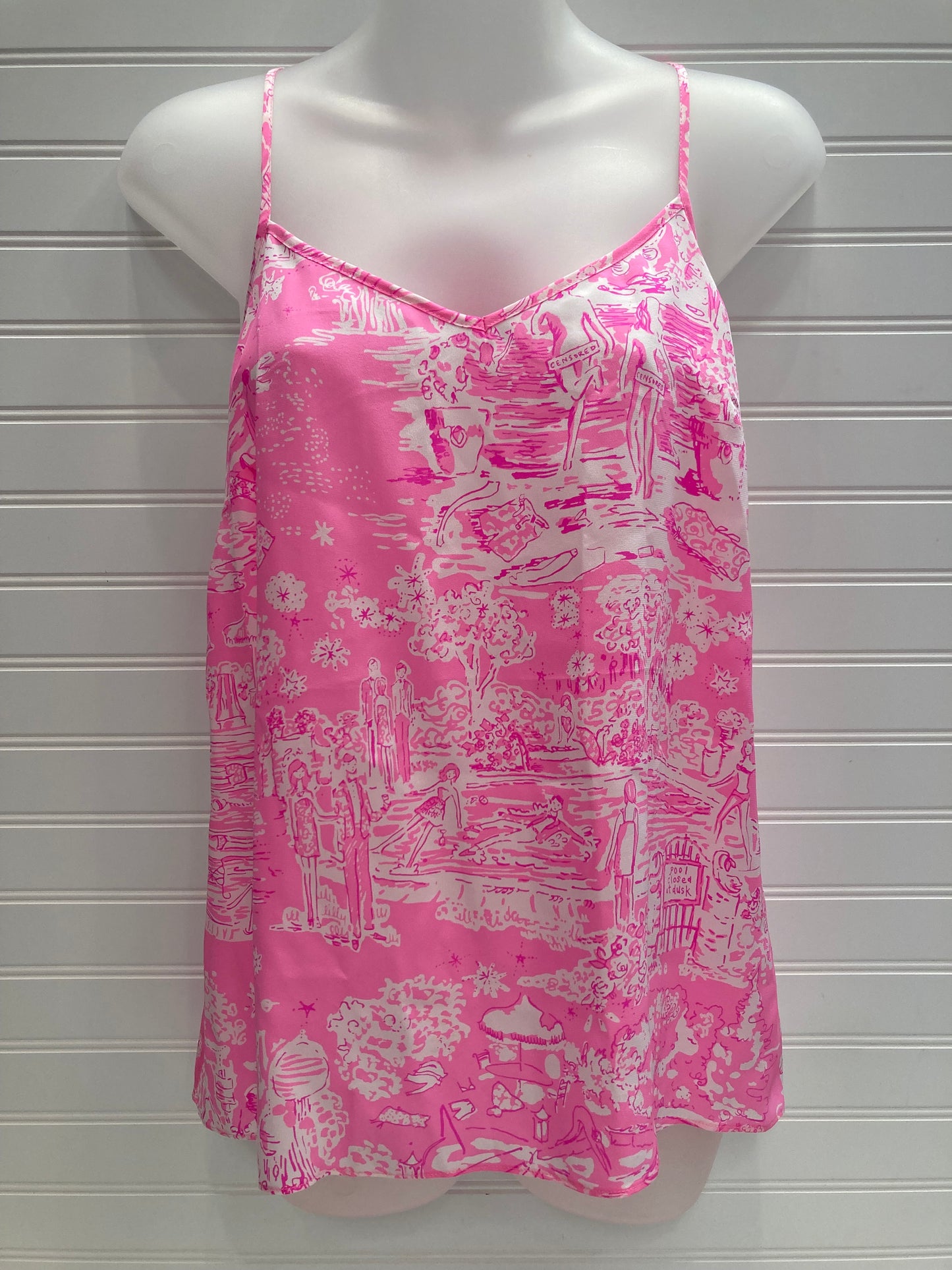 Pink & White Top Sleeveless Designer Lilly Pulitzer, Size S