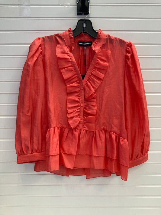 Red Top 2pc 3/4 Sleeve Karl Lagerfeld, Size Xs