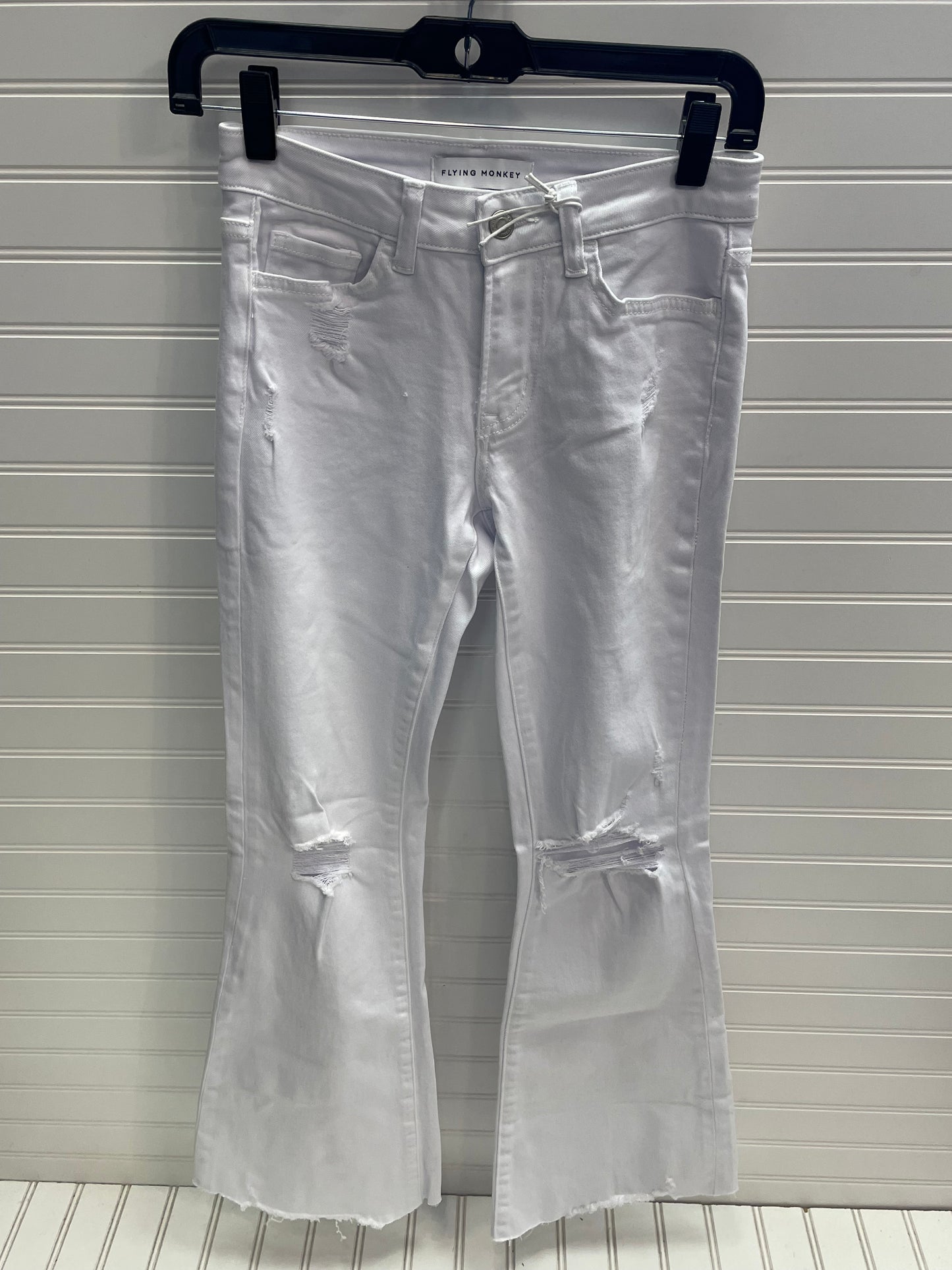 White Jeans Flared Flying Monkey, Size 0