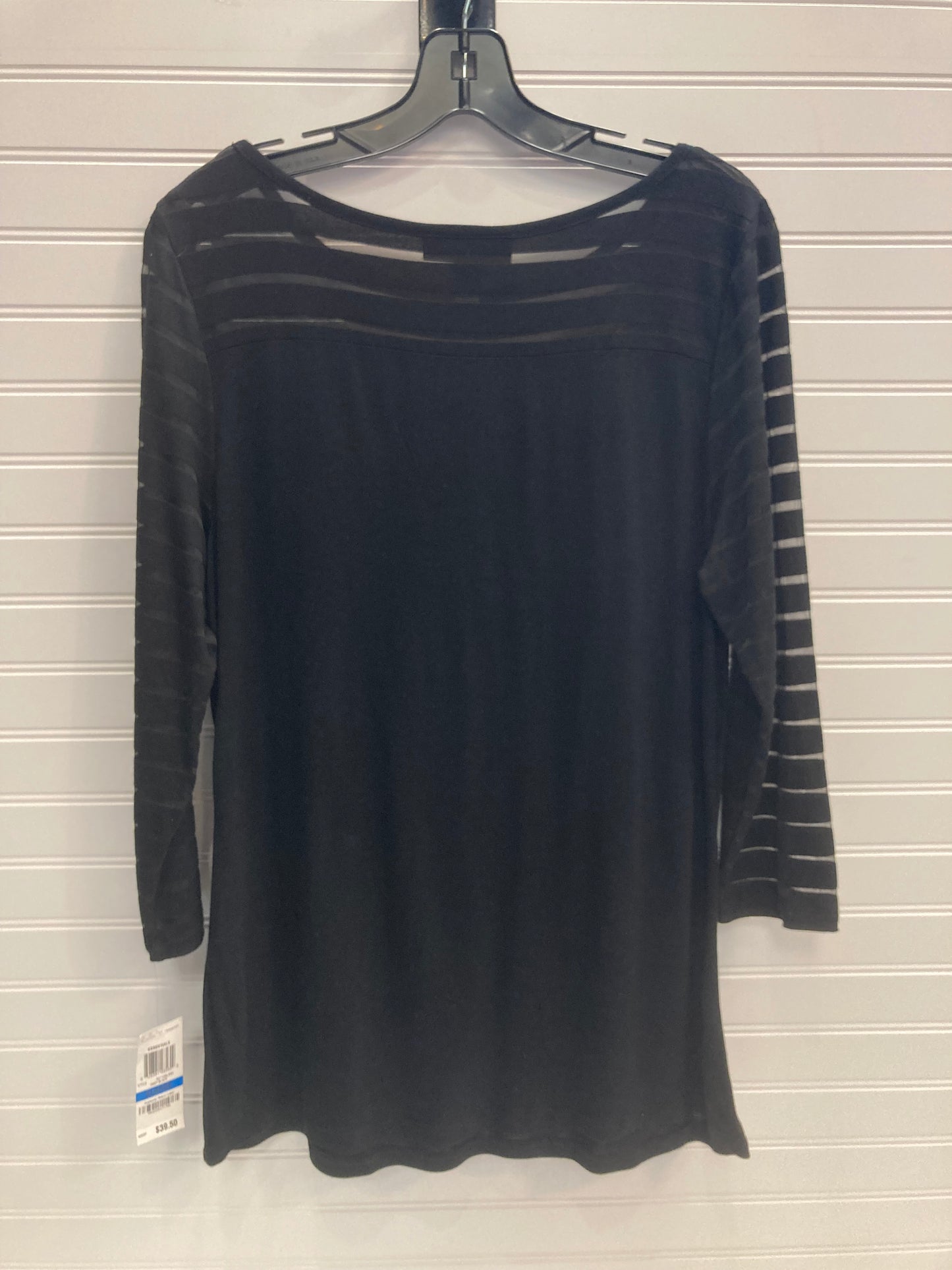 Black Top 3/4 Sleeve Inc, Size Xl