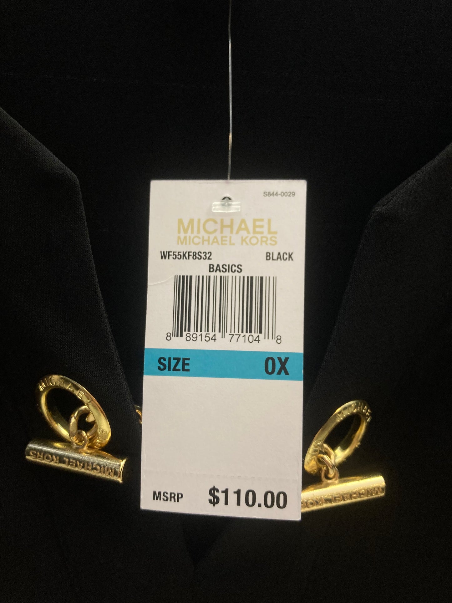 Black Tunic Long Sleeve Michael By Michael Kors, Size 1x