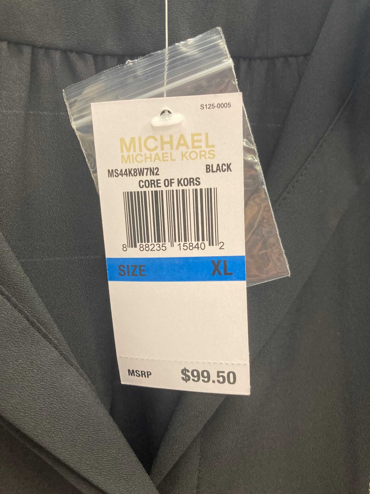 Black Blouse Long Sleeve Michael By Michael Kors, Size Xl