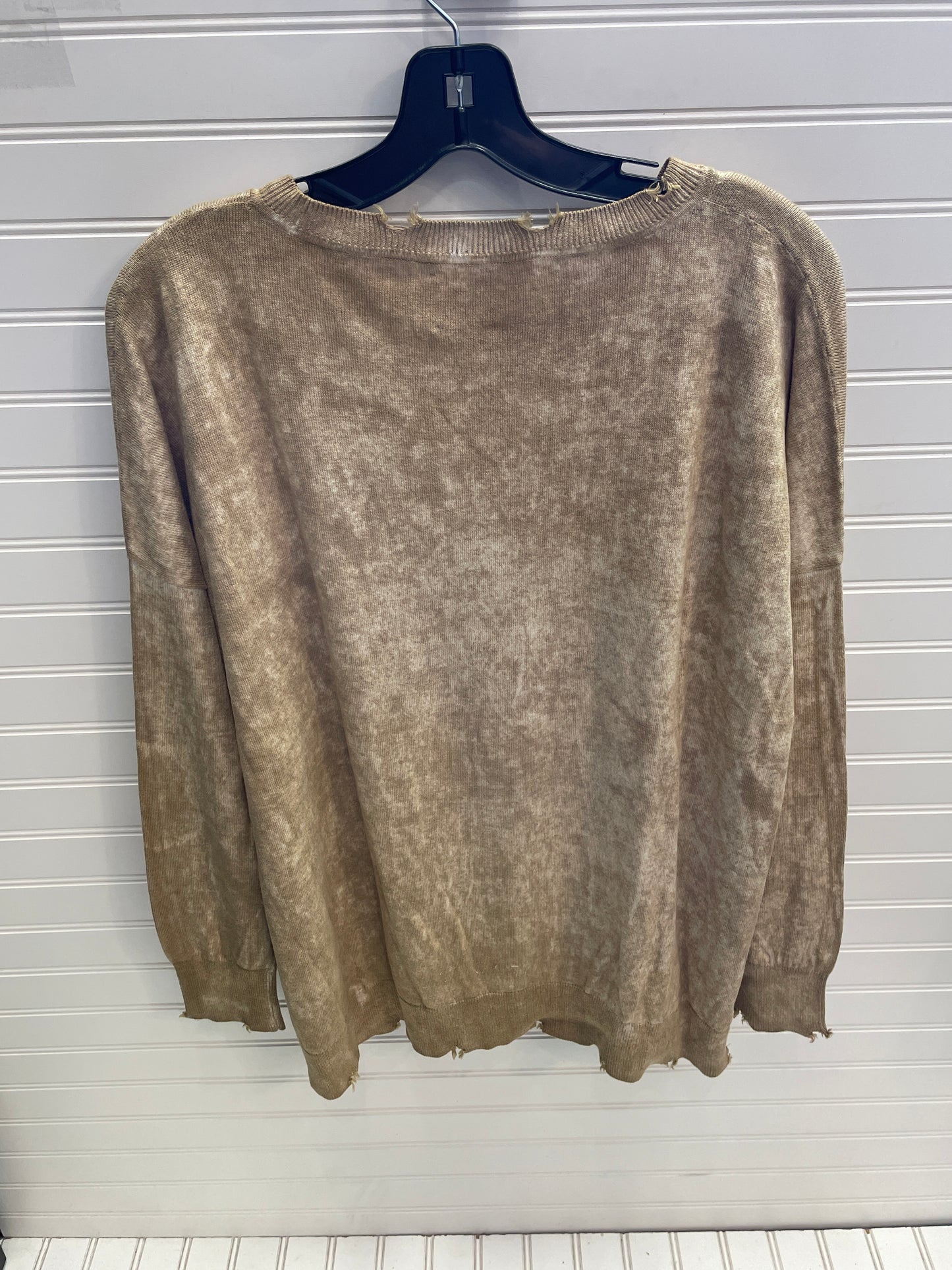 Top Long Sleeve By Planet by Lauren G In Tan, Size: Osfa