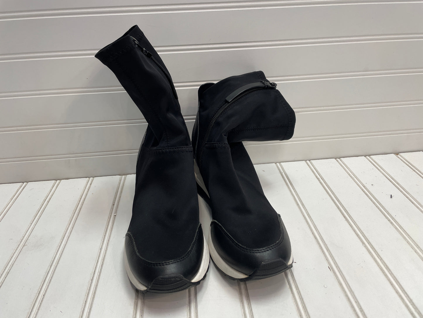 Boots Designer By Michael Kors In Black & White, Size: 7