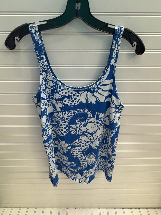 Tank Top Designer By Lilly Pulitzer In Blue & White, Size: L