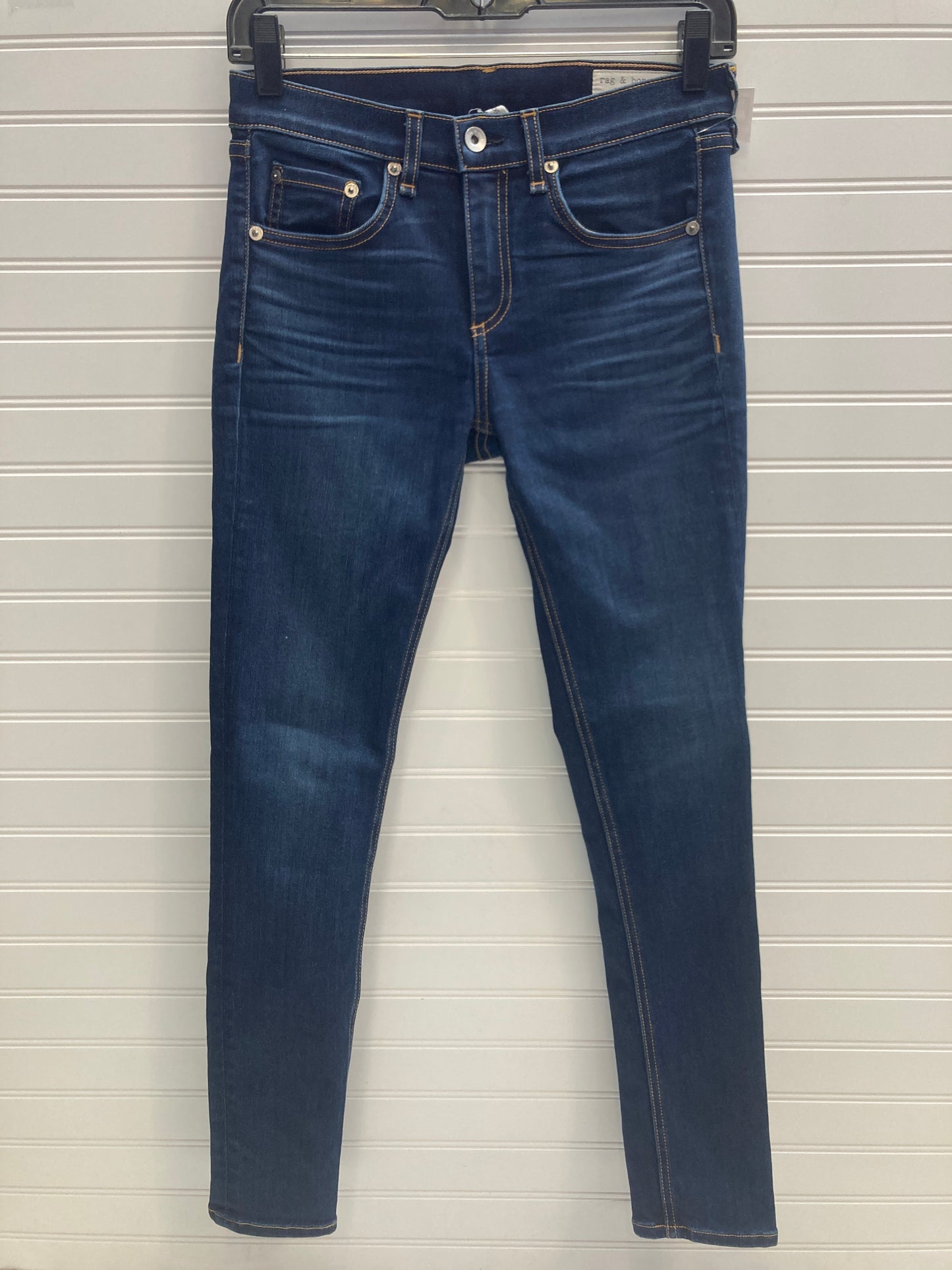 Jeans Skinny By Rag And Bone In Blue Denim, Size: 2