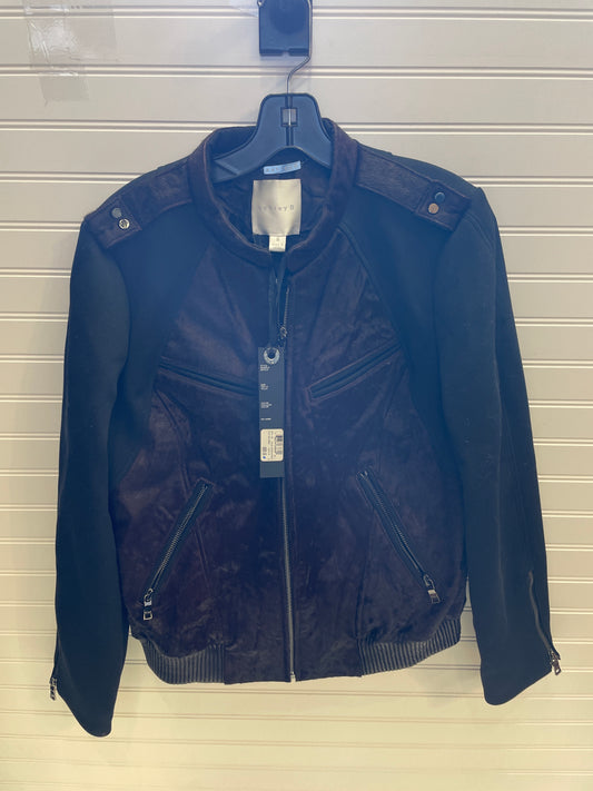 NEW! Jacket Leather By Ashley B  In Black & Brown, Size: M