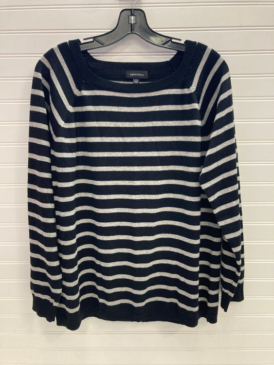 Sweater By Spense In Black & Grey, Size: 2x