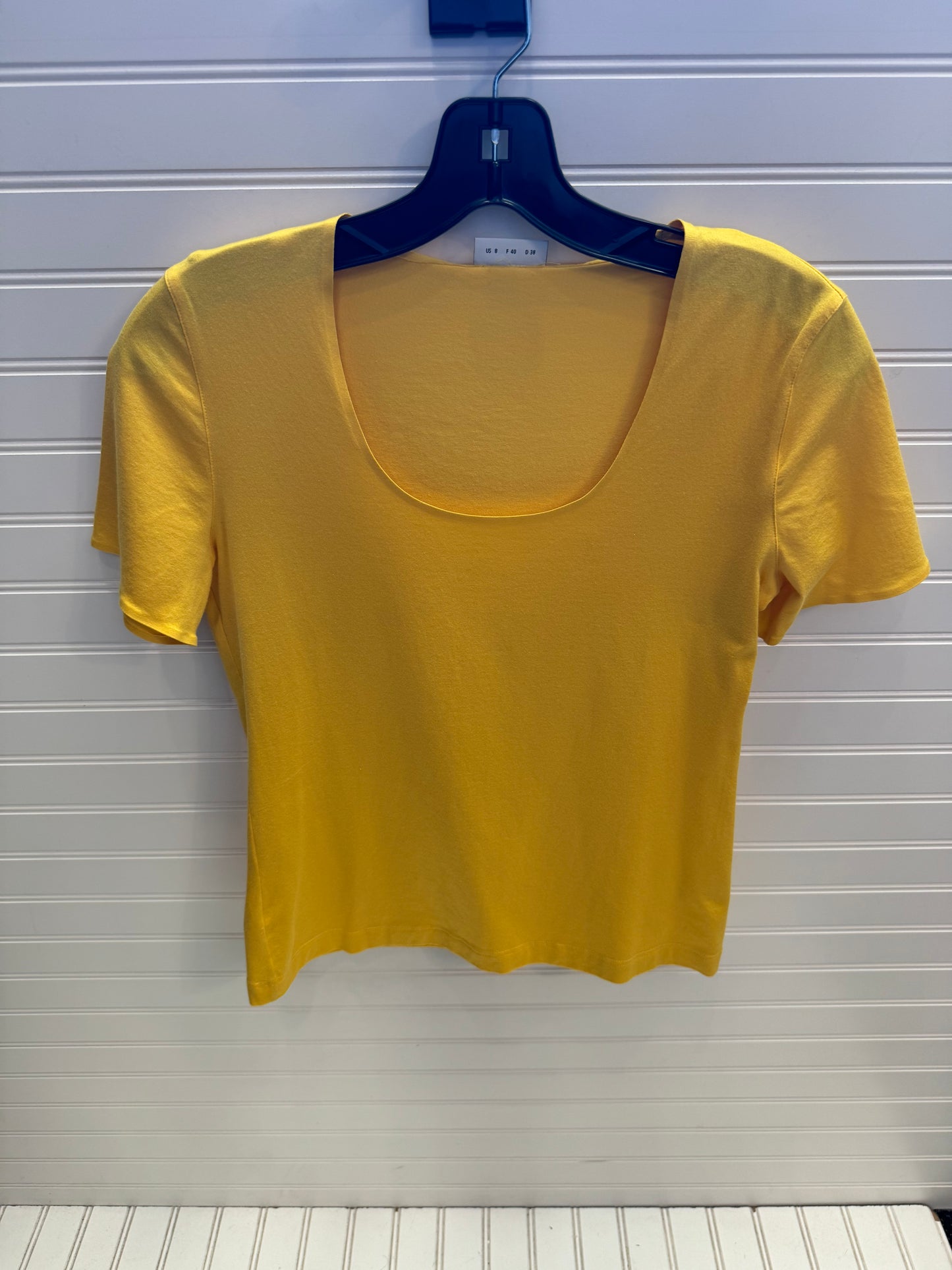 Top Short Sleeve By Akris In Yellow, Size: 8