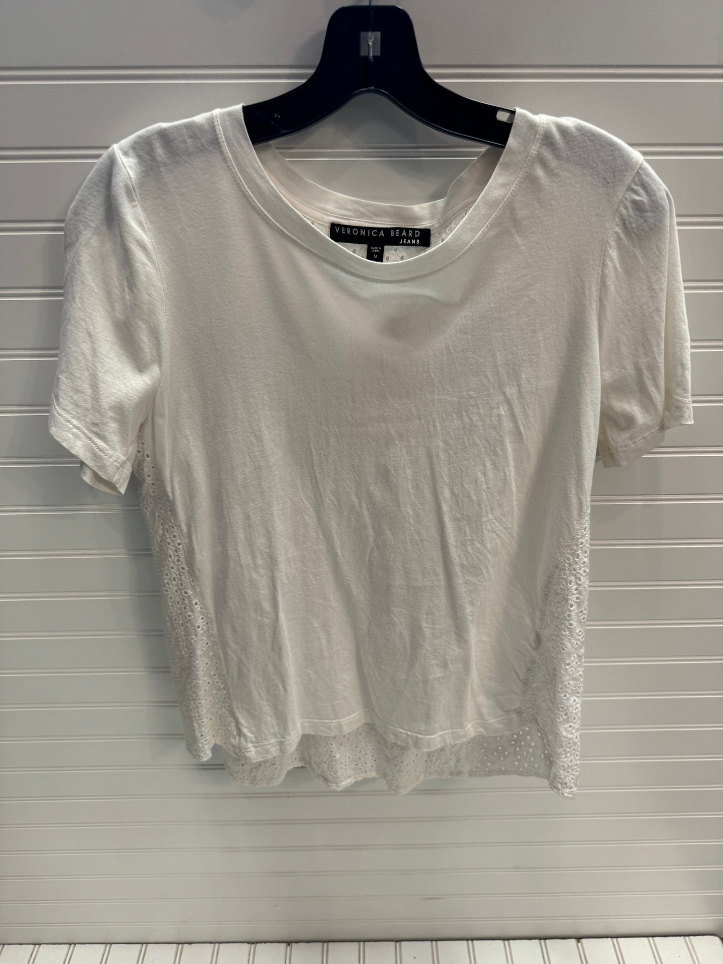 Top Short Sleeve By Veronica Beard In White, Size: M