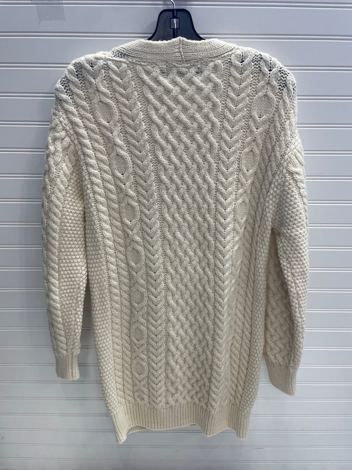 Sweater Cardigan By Arancrafts In Cream, Size: L