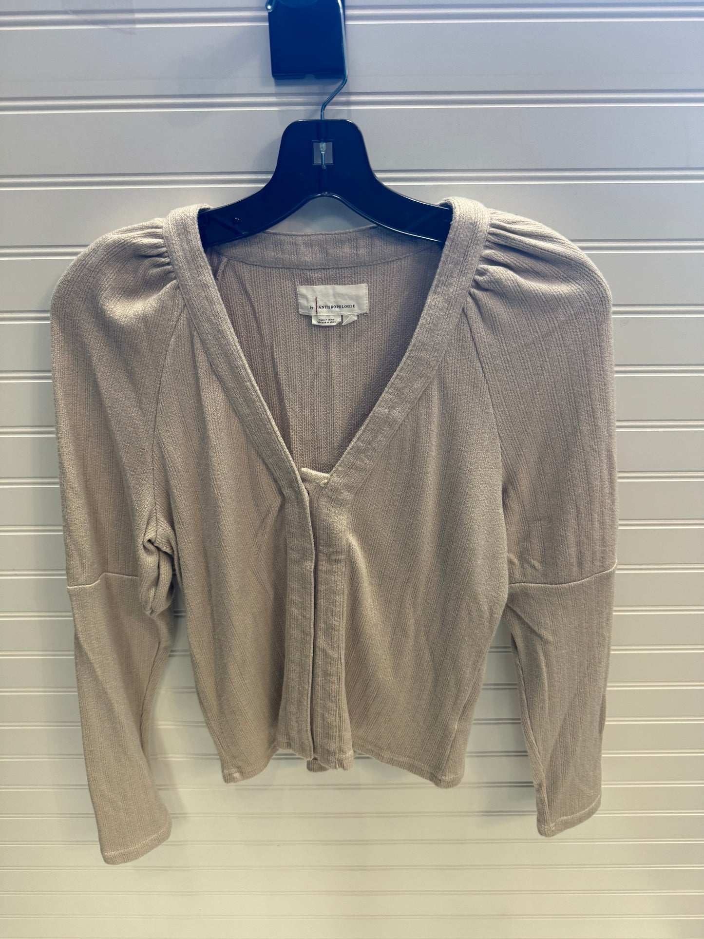 Top Long Sleeve By Anthropologie In Beige, Size: M