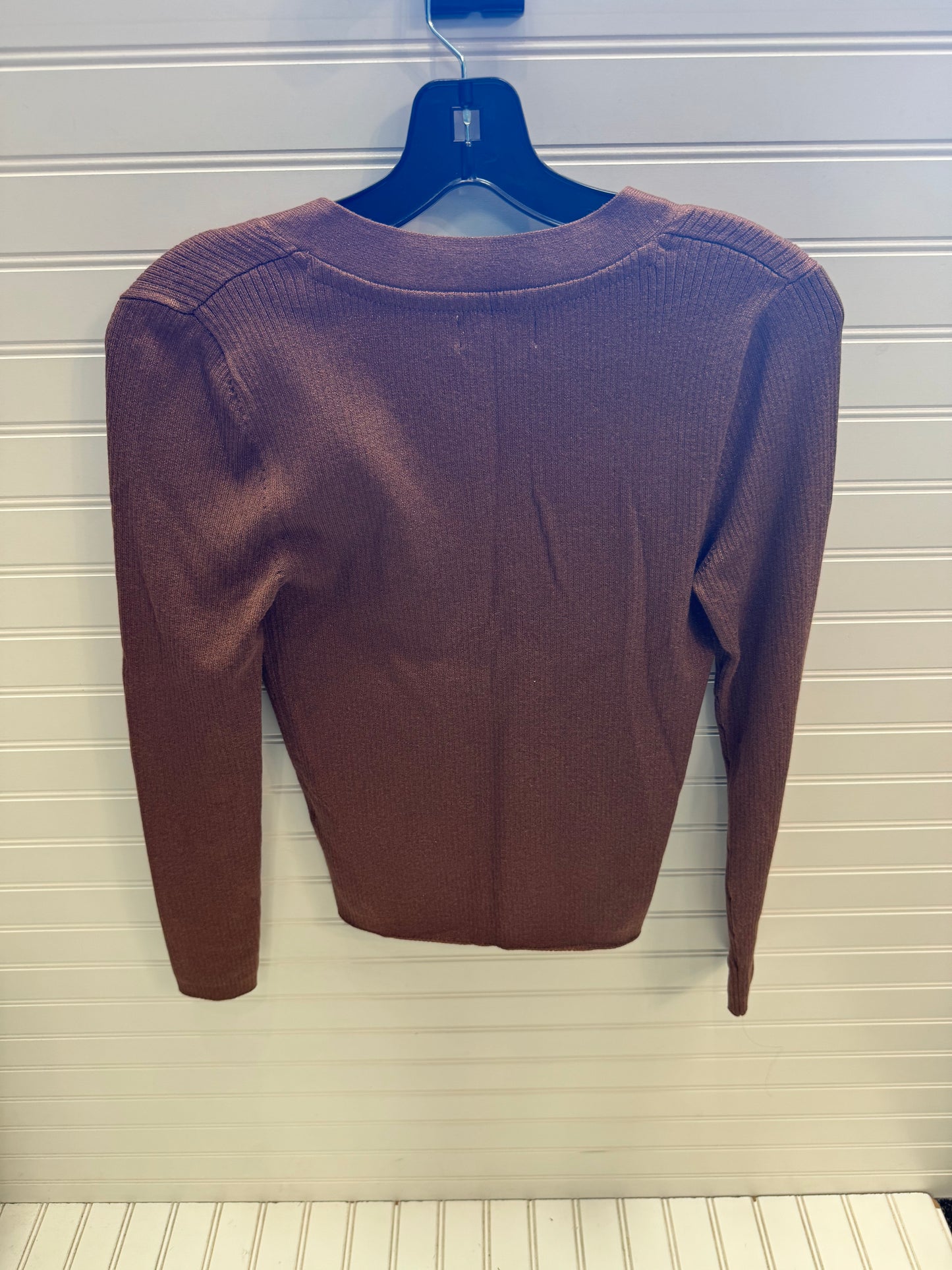 Top Long Sleeve By Maeve In Brown & Gold, Size: S