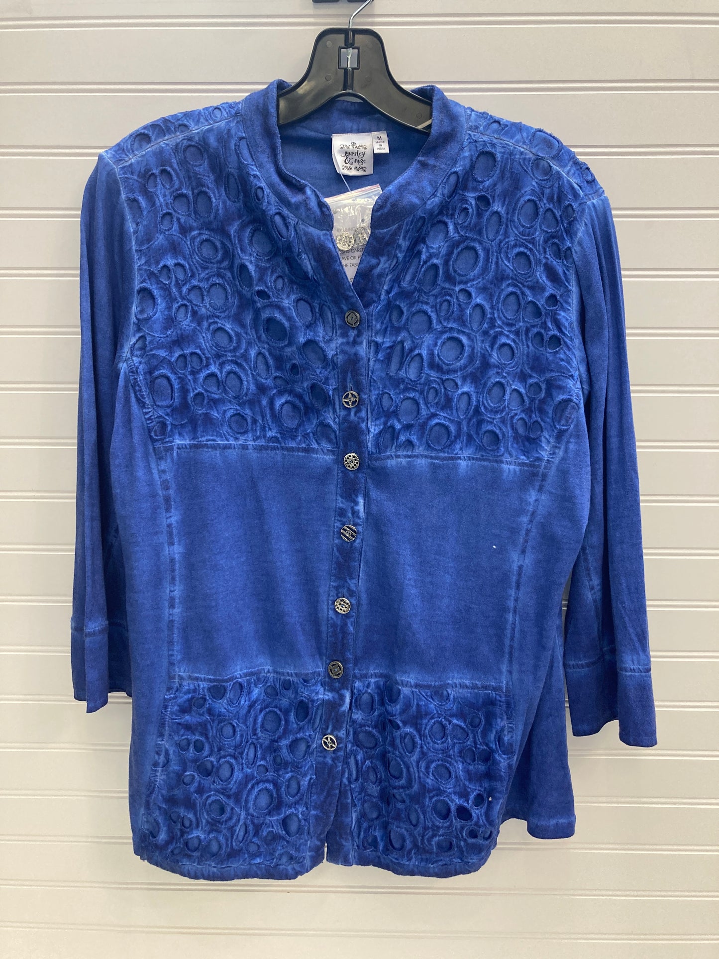 Blouse 3/4 Sleeve By Parsley & Sage In Blue, Size: M