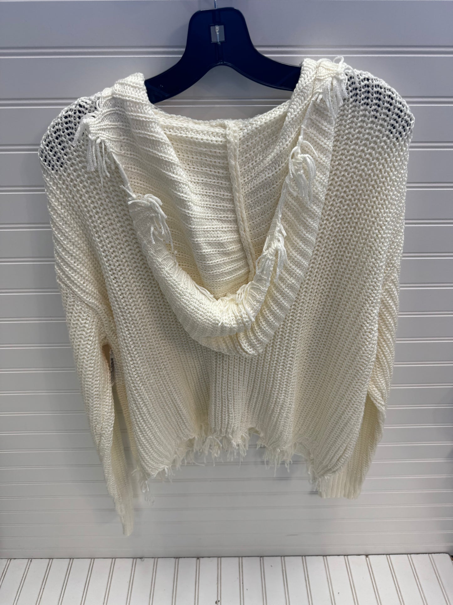 Sweater Cardigan By Elan In Ivory, Size: M