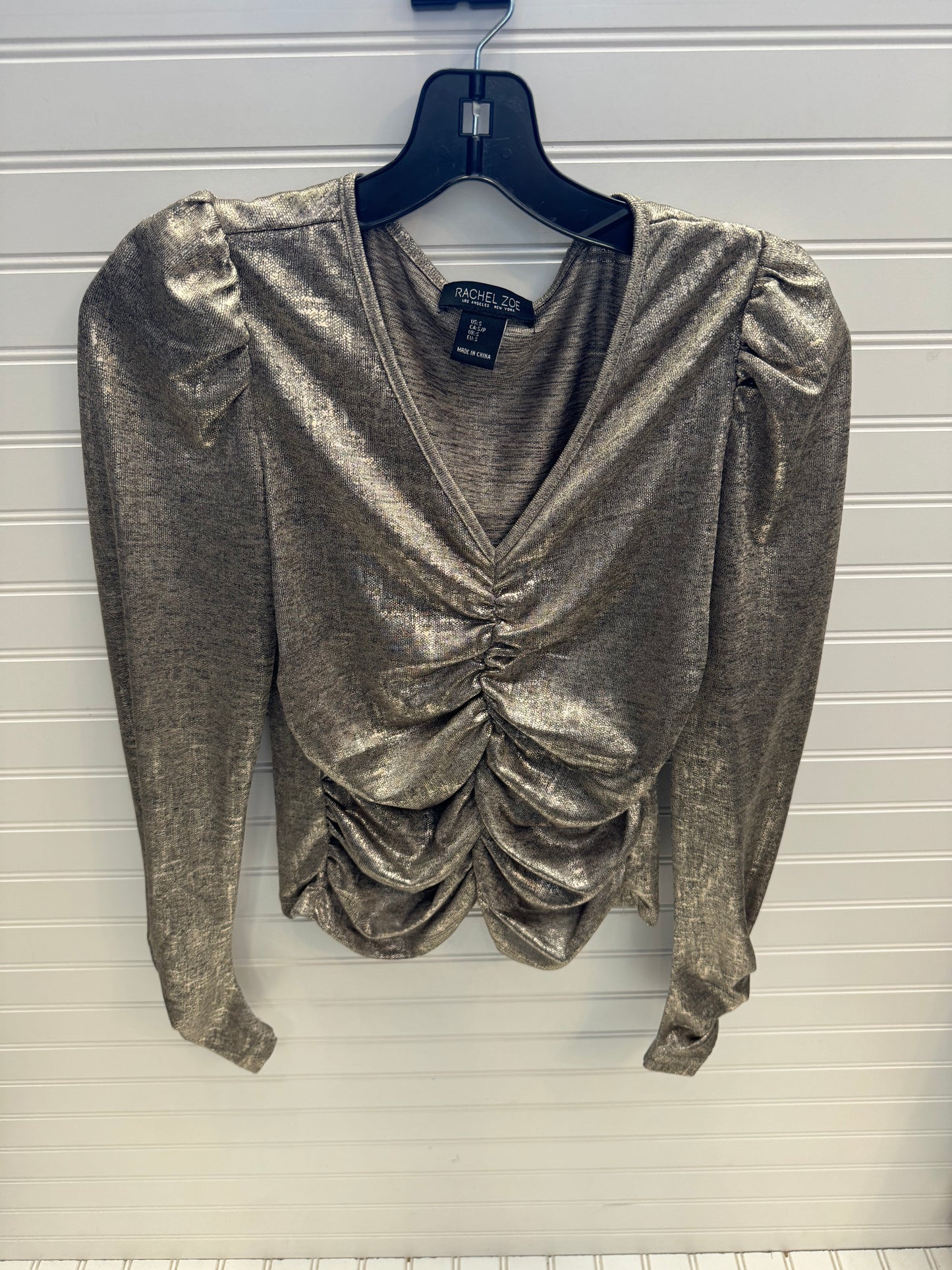 Top Long Sleeve By Rachel Zoe In Gold, Size: S