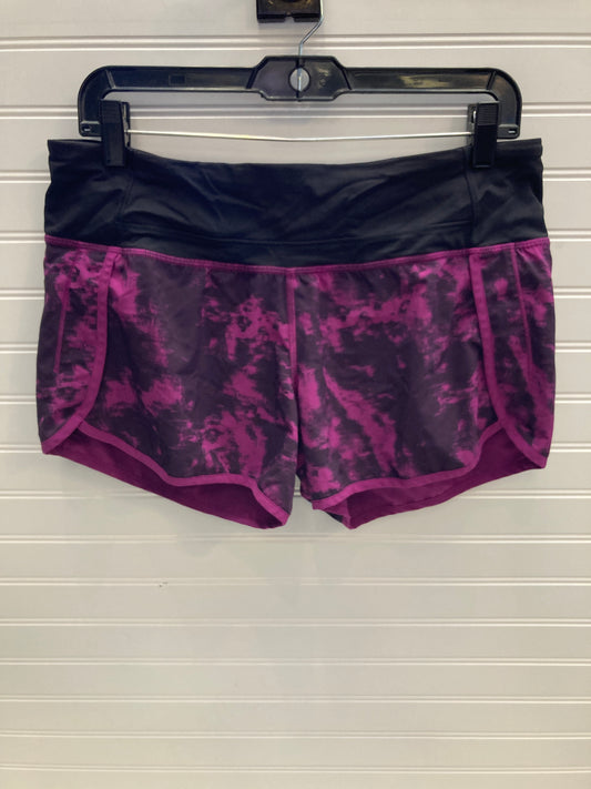 Athletic Shorts By Lululemon In Black & Pink, Size: 8