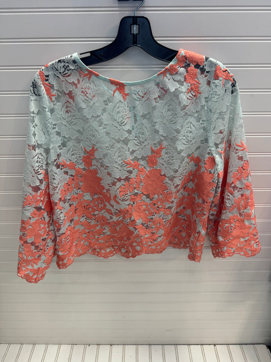 Top Long Sleeve By Eva Franco In Green & Orange, Size: M