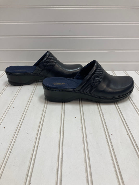 Shoes Heels Platform By Clarks In Navy, Size: 10