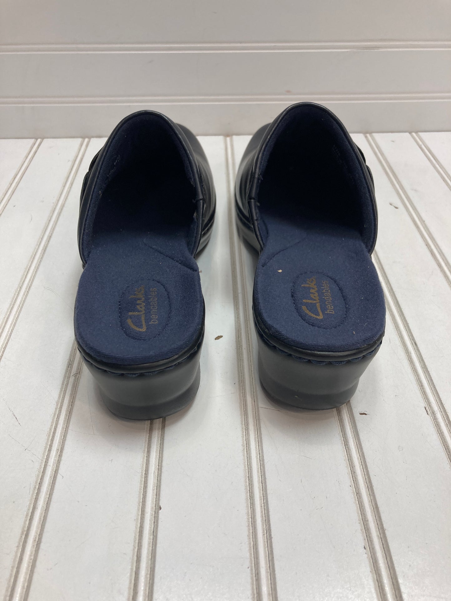 Shoes Heels Platform By Clarks In Navy, Size: 10