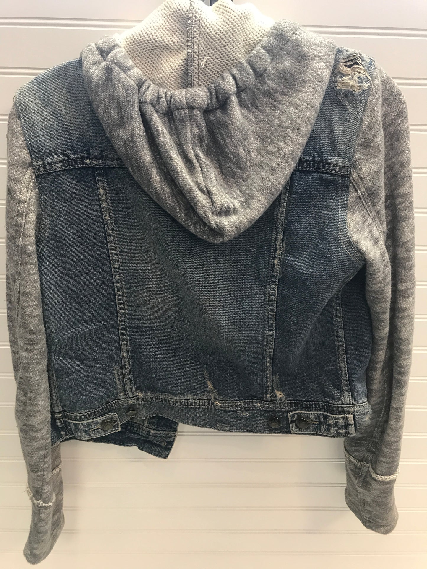 Jacket Denim By Free People In Blue & Grey, Size: S